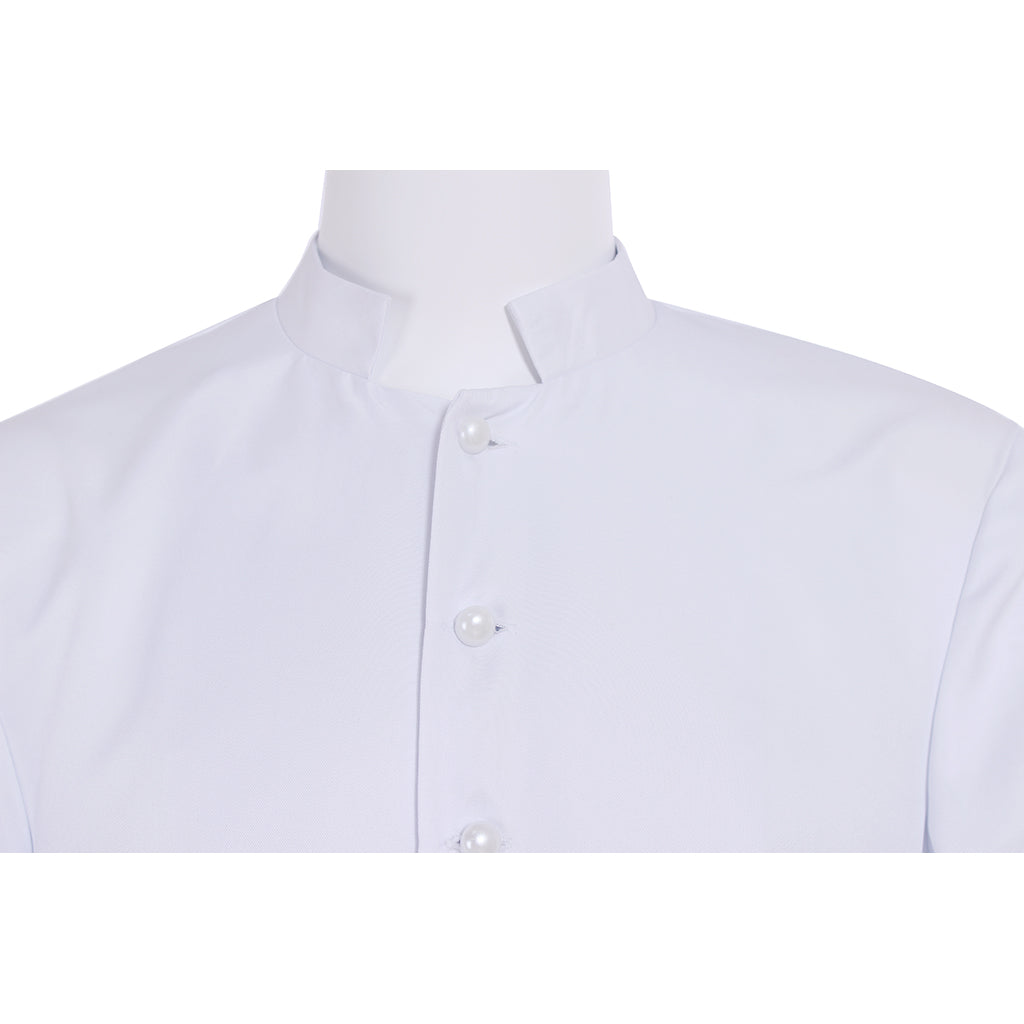 Men's Church Priest Costume - Halloweez White Liturgical Vestments with Standing Collar - Halloweez