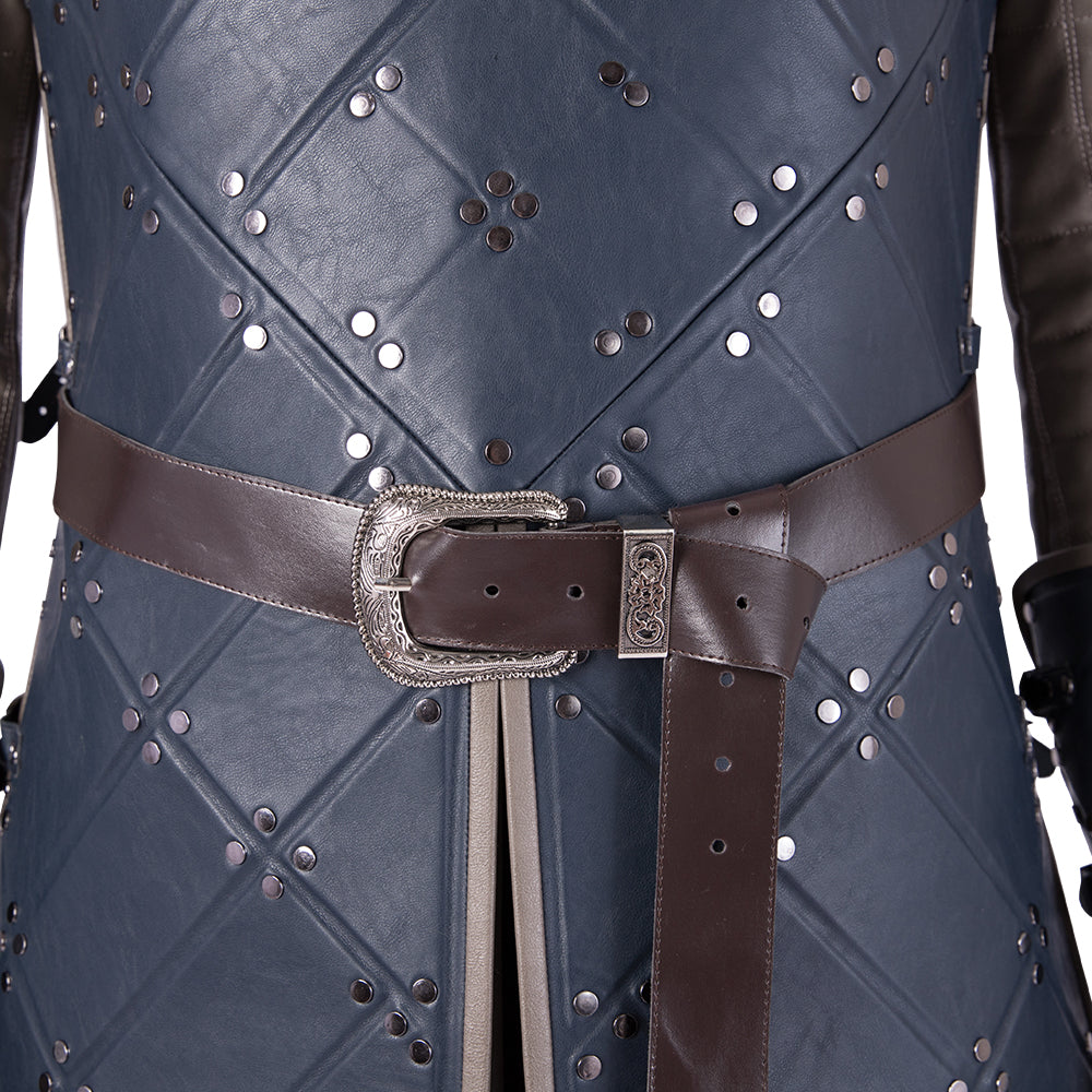 Game of Thrones Season 8 Jon Snow Cosplay Costume, A Song of Ice and Fire Same Style Medieval Outfit for Men - Halloweez