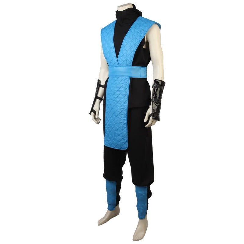 Halloweez Sub-Zero Cosplay Costume - Authentic Ninja Blue Fighter Outfit with Mask