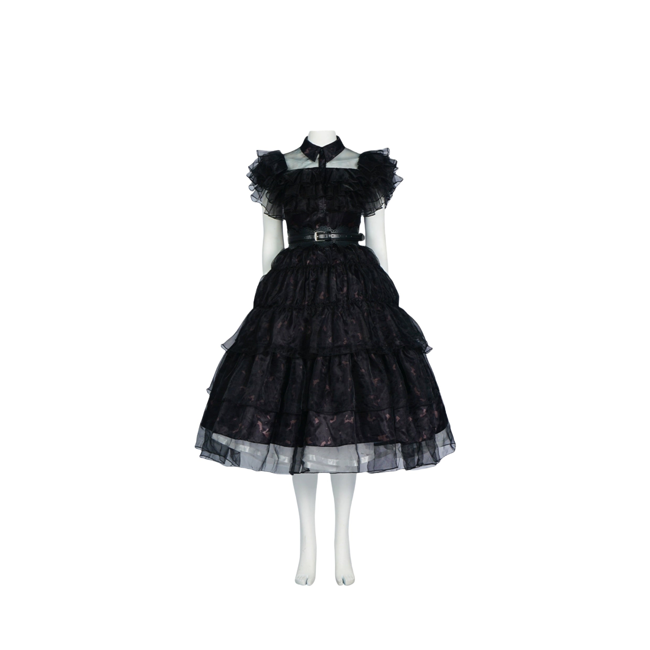 Adams Family Wednesday Addams Cosplay Dress for Women - Halloween Ball Gown Costume - Halloweez