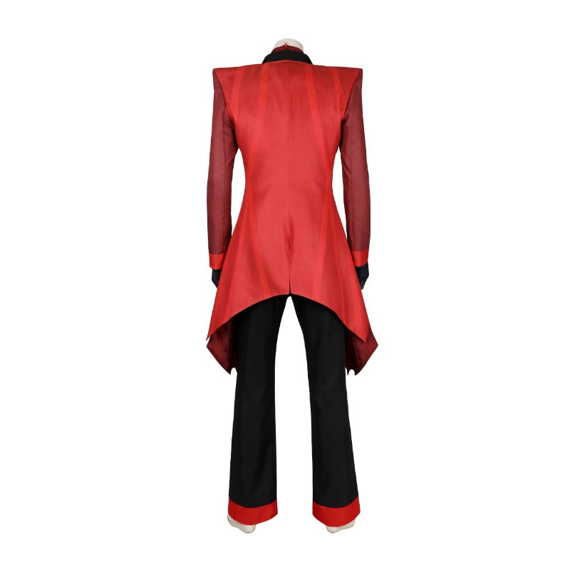 Stylish Red Tuxedo with Black Pants - Men's Anime Costume for Halloween