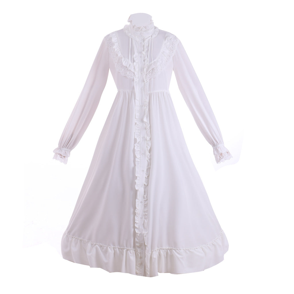 Robe de bal blanche élégante pour Halloween - Inspirée du style baroque victorien et médiéval vintage