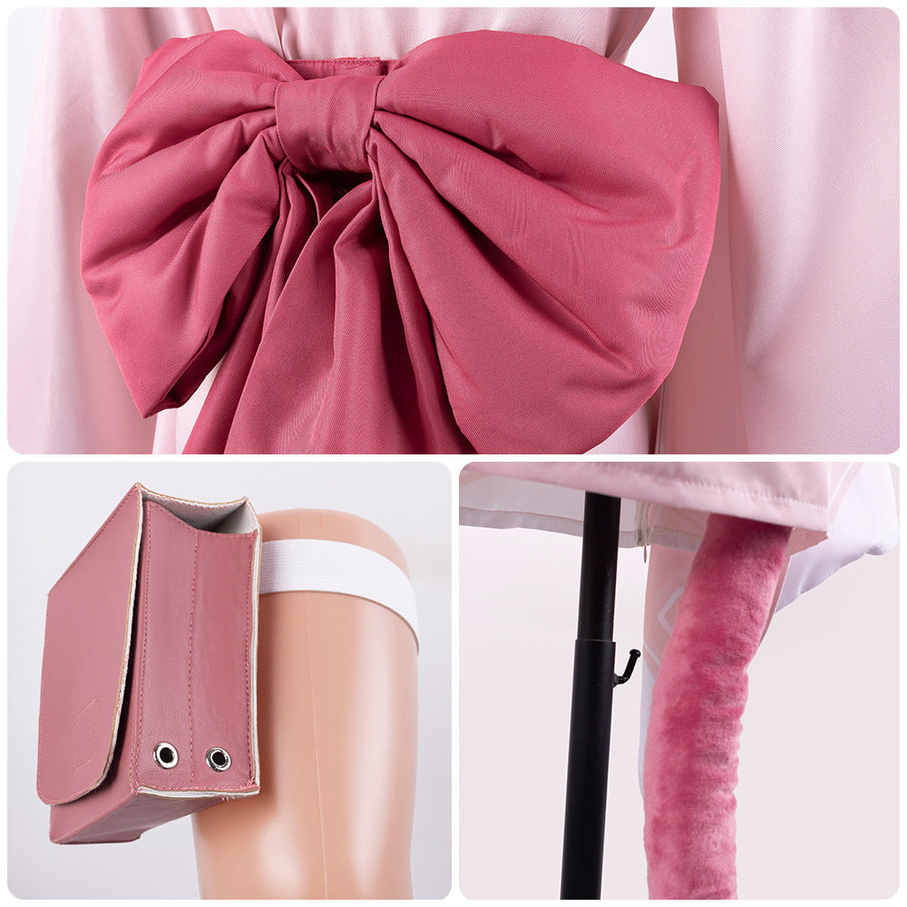 Blue Archive Hyakki Yako Student Anime Cosplay Pink Kimono Female Costume Set - Halloweez