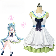 Hatsune Miku Cosplay, Custom Lily Bud Dress Outfit for Halloween Comic Con