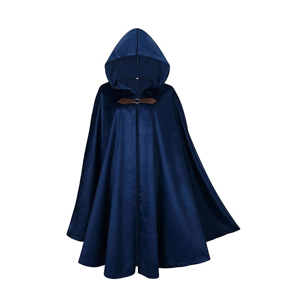 Medieval Deer Suede Cloak Halloween Vintage Battle Warrior Magic Robe Cosplay Costume - Halloweez