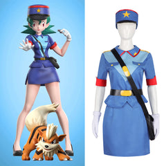 Pokemon Cosplay Costume Officer Jenny Police Uniform Anime Performance Outfit - Halloweez