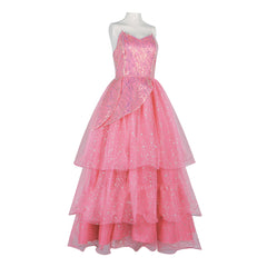 Wicked Glinda the Good Witch Cosplay Costume Pink Princess Dress for Stage Performance