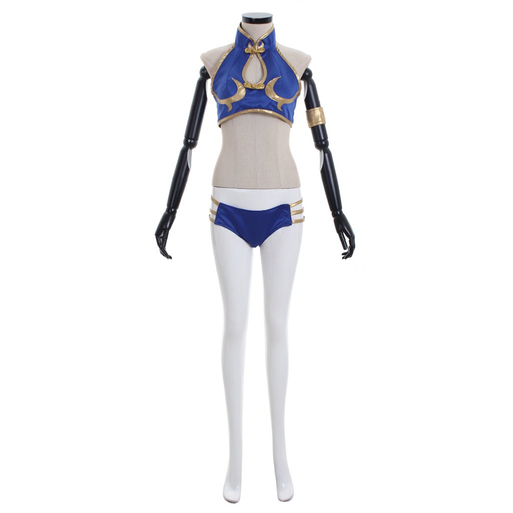 Elastic Li Sexy Swimsuit Cosplay Costume - Two - Piece Game Cosplay Outfit - Coscosmos