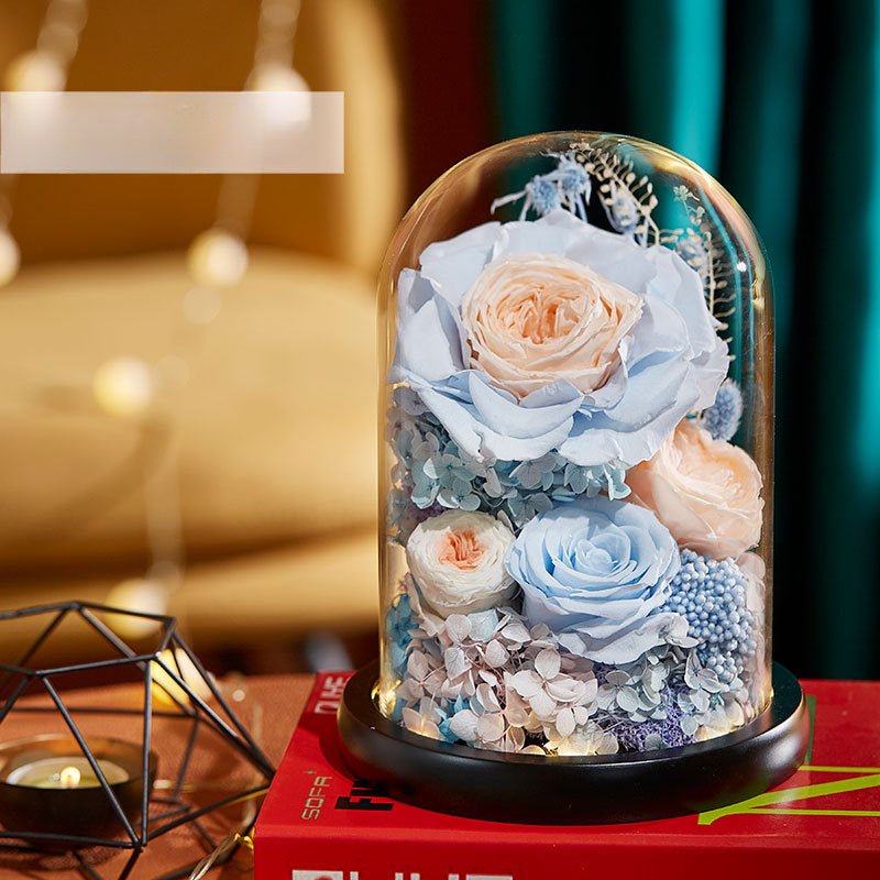 Everlasting Rose Glass Dome Decoration - A Timeless Gift of Love and Elegance - Coscosmos