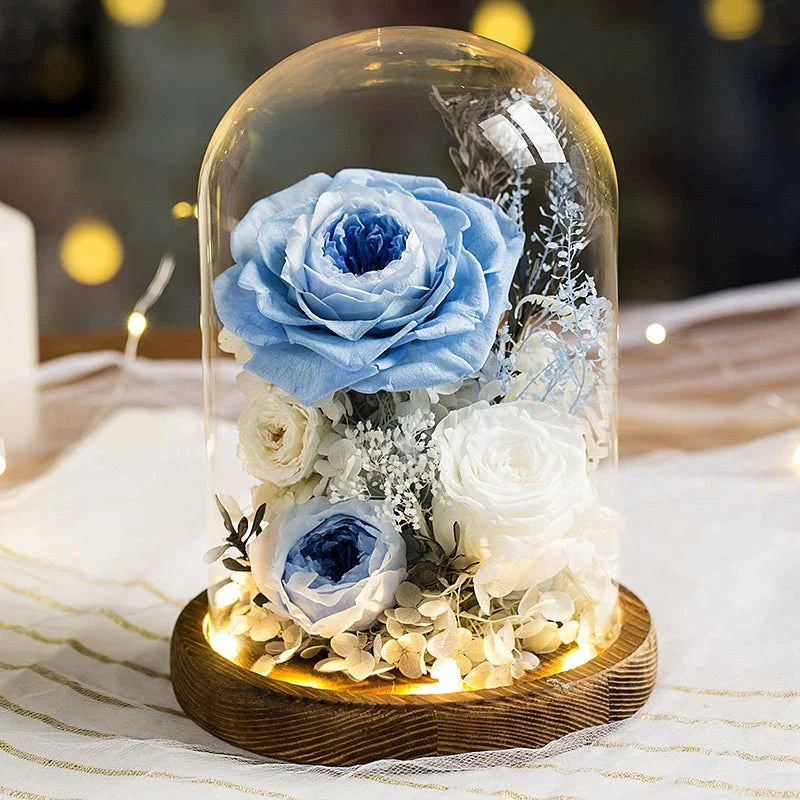 Everlasting Rose Glass Dome Decoration - A Timeless Gift of Love and Elegance - Coscosmos