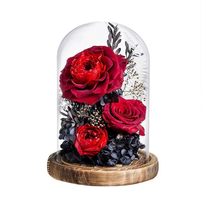 Everlasting Rose Glass Dome Decoration - A Timeless Gift of Love and Elegance - Coscosmos