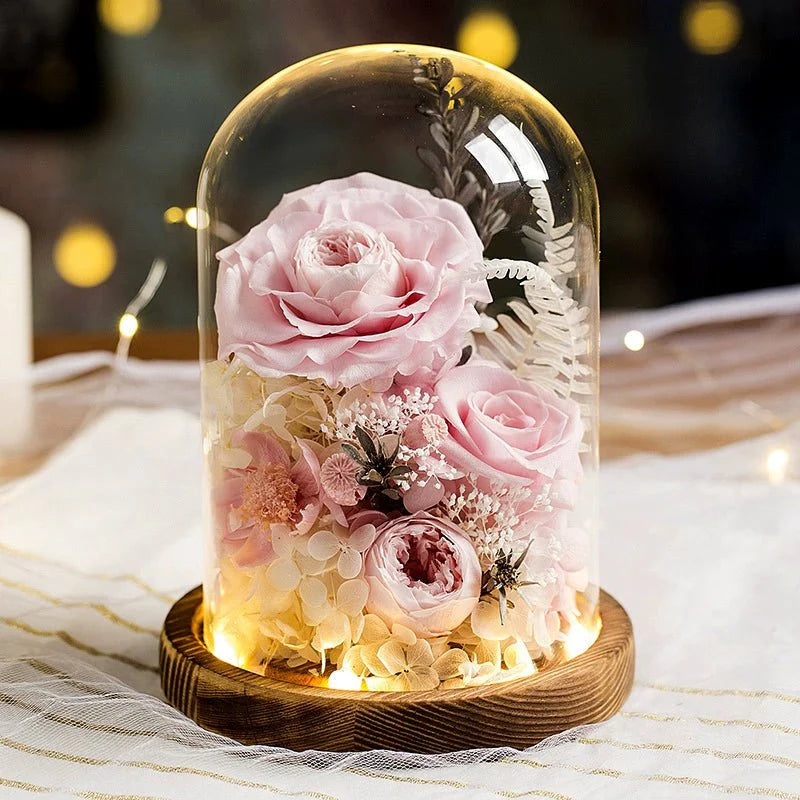 Everlasting Rose Glass Dome Decoration - A Timeless Gift of Love and Elegance - Coscosmos