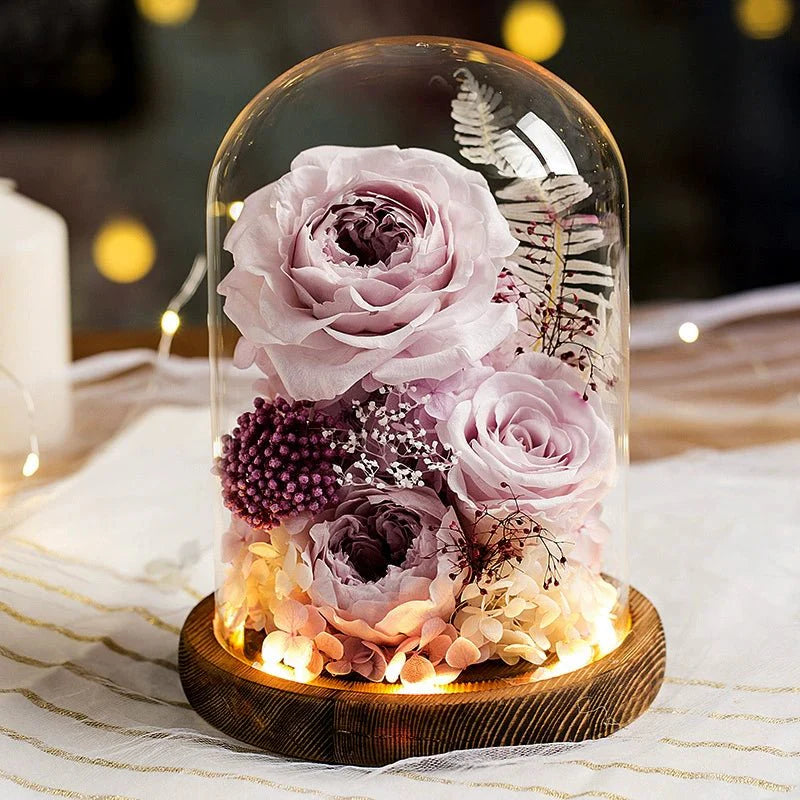 Everlasting Rose Glass Dome Decoration - A Timeless Gift of Love and Elegance - Coscosmos