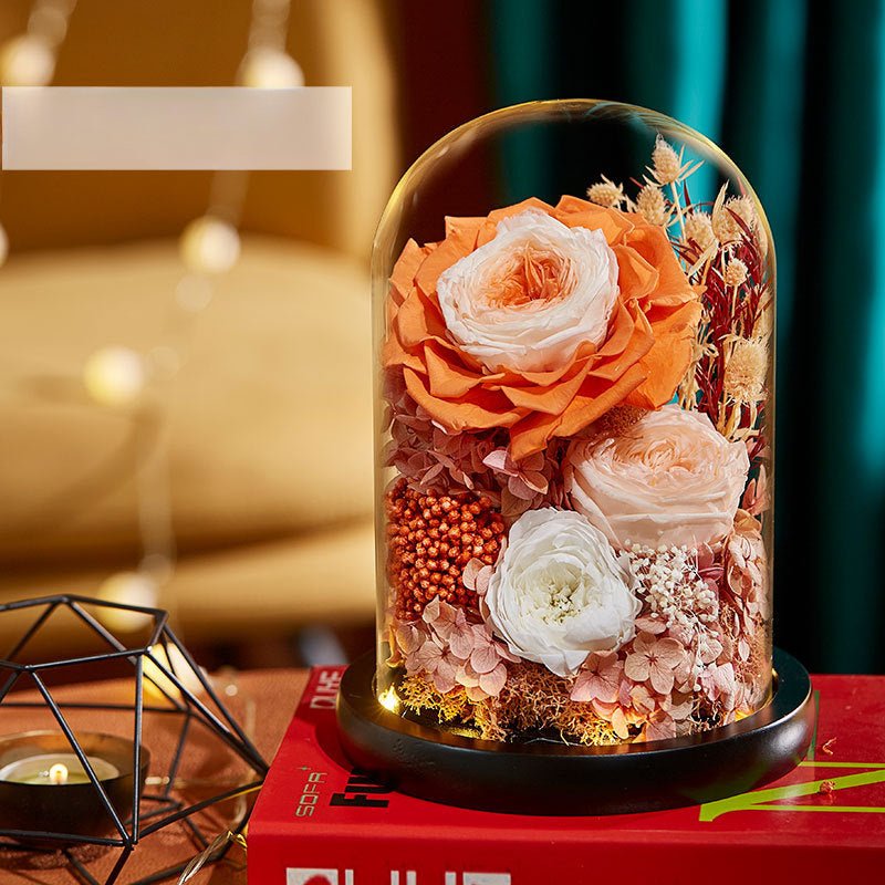 Everlasting Rose Glass Dome Decoration - A Timeless Gift of Love and Elegance - Coscosmos