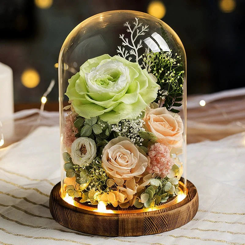 Everlasting Rose Glass Dome Decoration - A Timeless Gift of Love and Elegance - Coscosmos