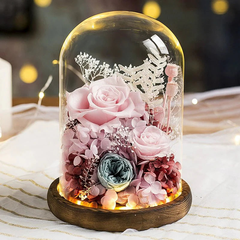 Everlasting Rose Glass Dome Decoration - A Timeless Gift of Love and Elegance - Coscosmos