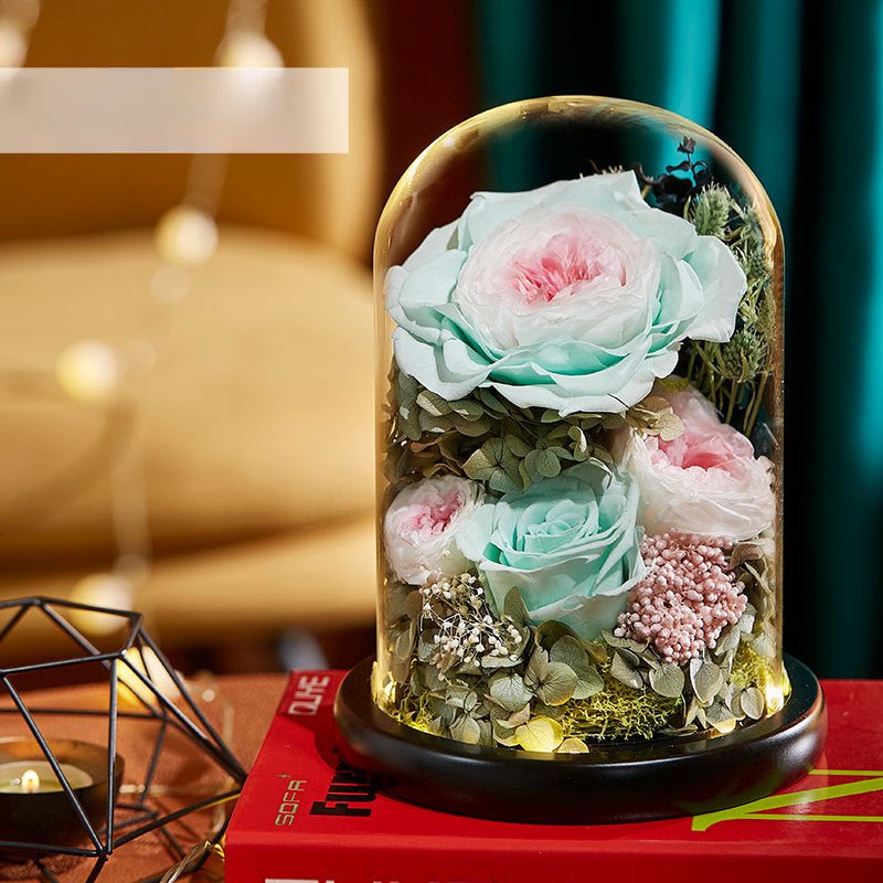 Everlasting Rose Glass Dome Decoration - A Timeless Gift of Love and Elegance - Coscosmos