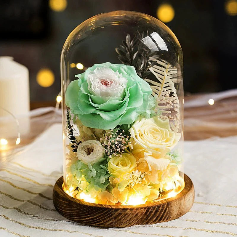 Everlasting Rose Glass Dome Decoration - A Timeless Gift of Love and Elegance - Coscosmos