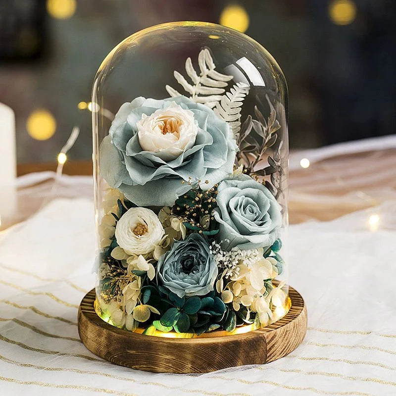 Everlasting Rose Glass Dome Decoration - A Timeless Gift of Love and Elegance - Coscosmos