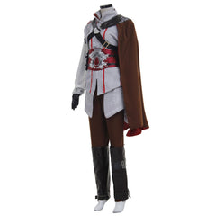 Ezio Auditore da Firenze Cosplay Costume | Assassin Robes with Black Cape Outfit - Coscosmos