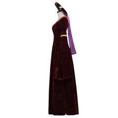 Elegante vestido renacentista rojo oscuro para Halloween para cosplay y eventos especiales