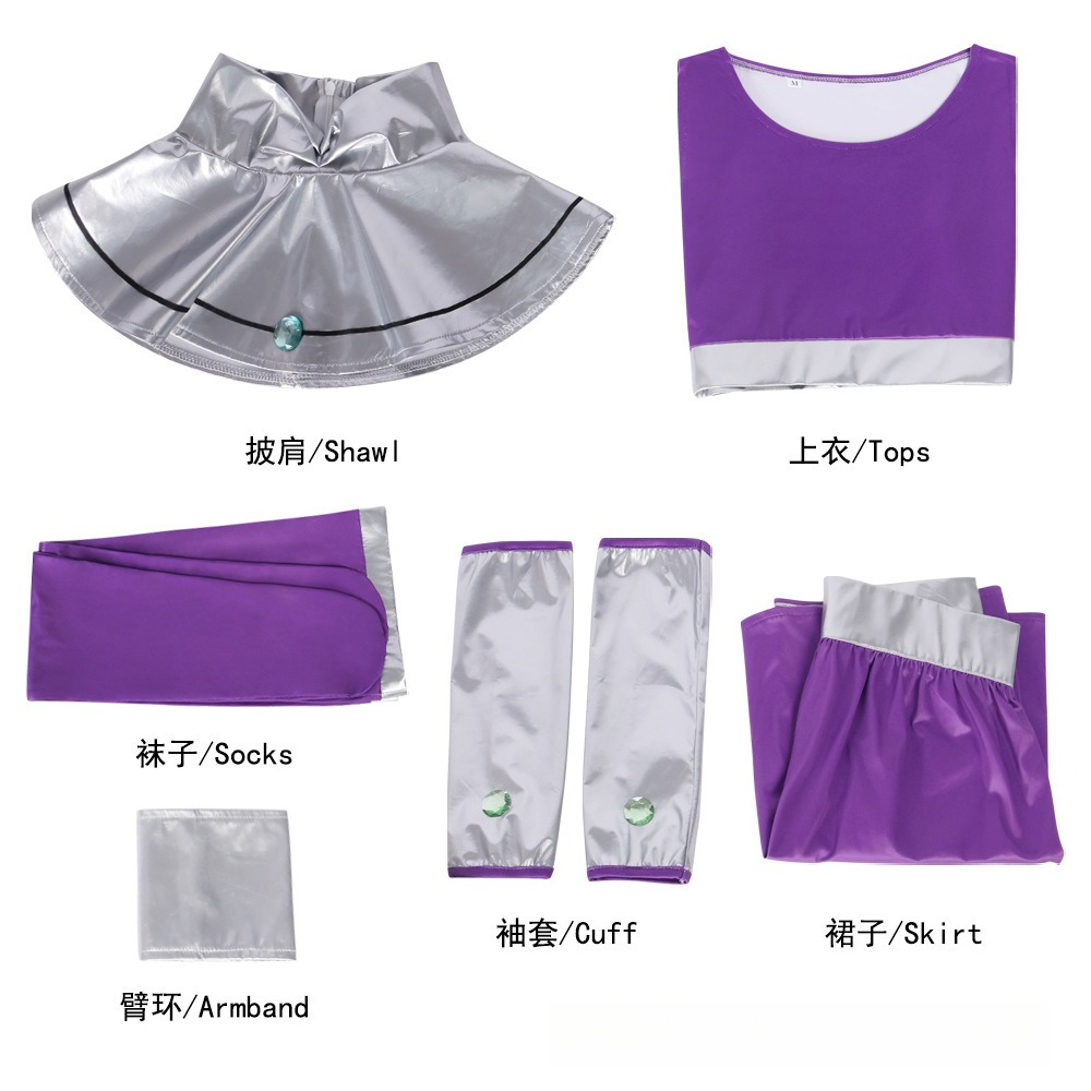 Teen Titans Starfire Cosplay Costume Raven Girl Halloween Stage Outfit Ready Stock - Halloweez