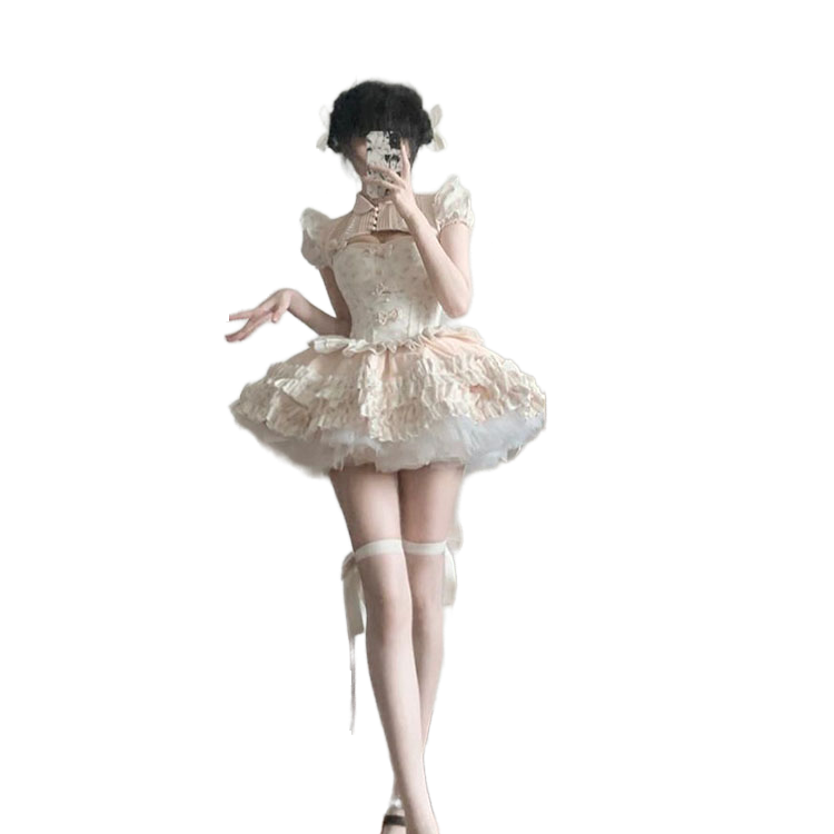 French Pure Desire Sweet Waist Lolita Princess Dress for Adults Birthday Party Cosplay Costume