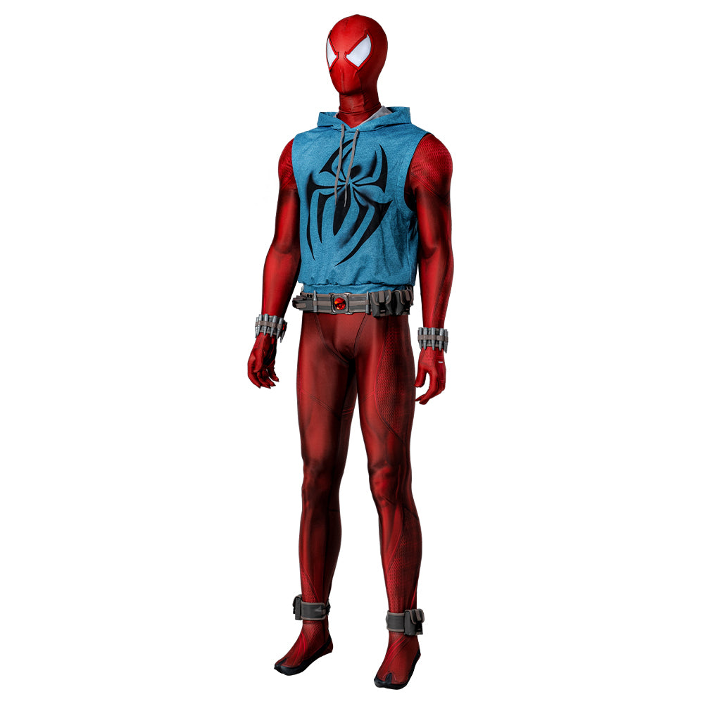 Halloweez Scarlet Spider Cosplay Costume - Authentic Spider-Man: Across the Spider-Verse Outfit