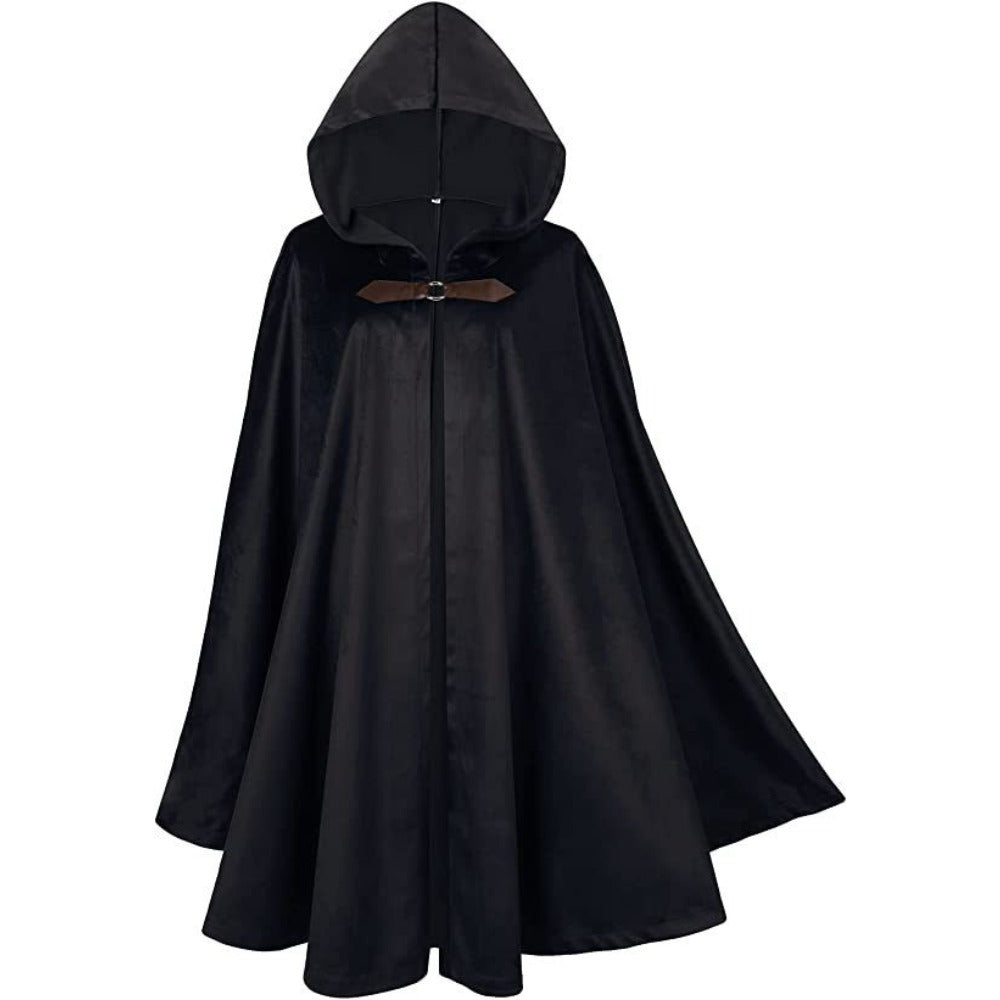 Medieval Deer Suede Cloak Halloween Vintage Battle Warrior Magic Robe Cosplay Costume - Halloweez