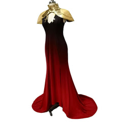 Embrace the Dark Glamour with the Halloweez Carmilla Cosplay Costume - Elegant Red Dress with Long White Wig