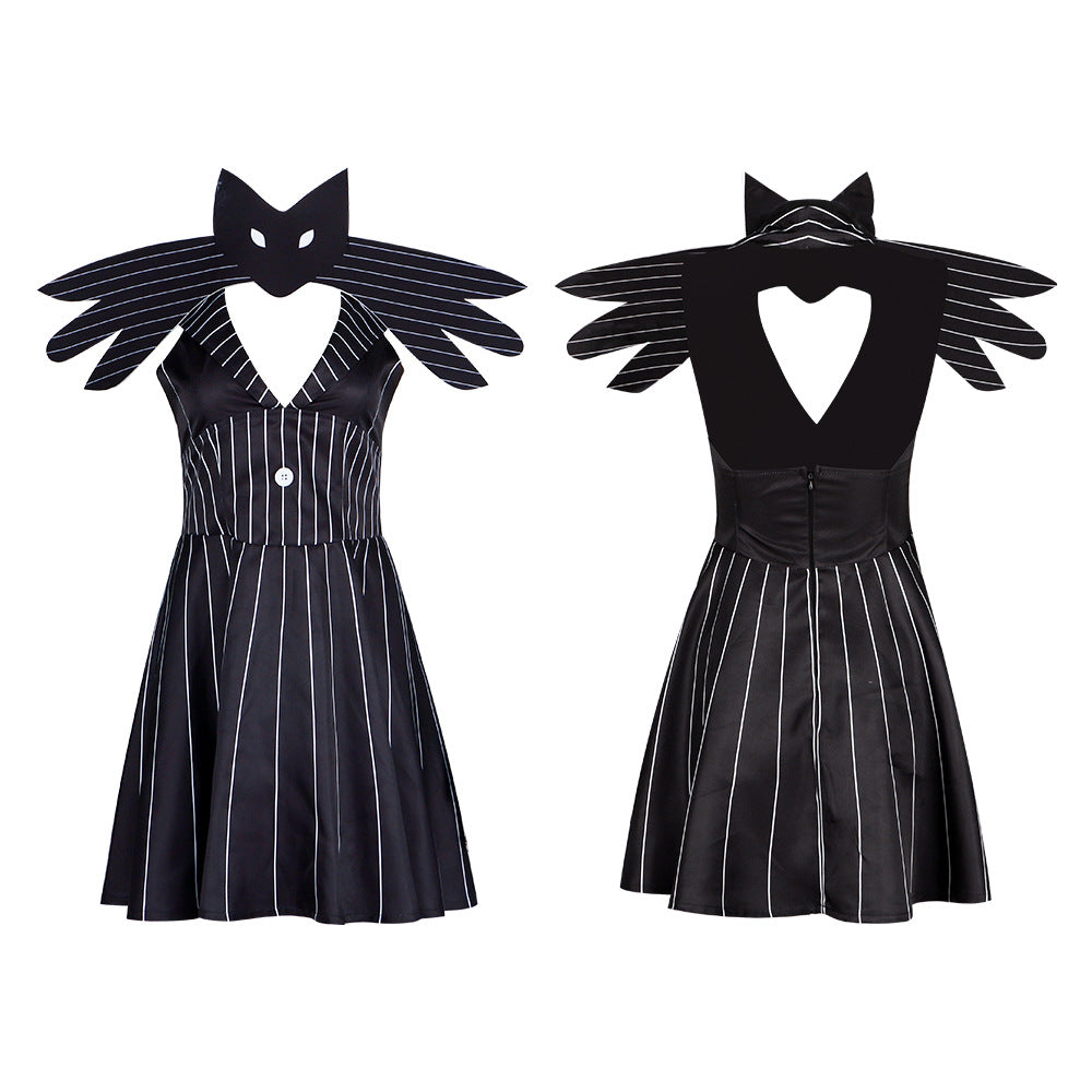 Christmas Nightmare Cosplay Dress Jack Skellington Genderbend Halloween Costume - Halloweez