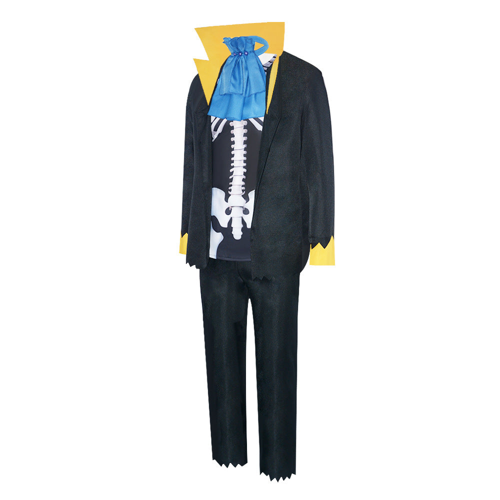 Anime One Piece Brook Cosplay Costume 2D Comic Con Floral Suit