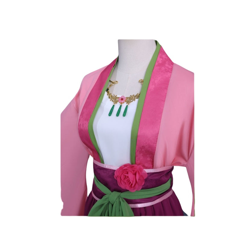 Lazy Cat Pharmacy Girl's Whisper Cosplay Costume - Ancient Chinese Hanfu Anime Outfit with Wig - Halloweez
