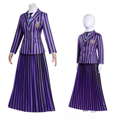 Wednesday Season 2 Purple School Uniform Cosplay Costume Custom for Halloween Expo