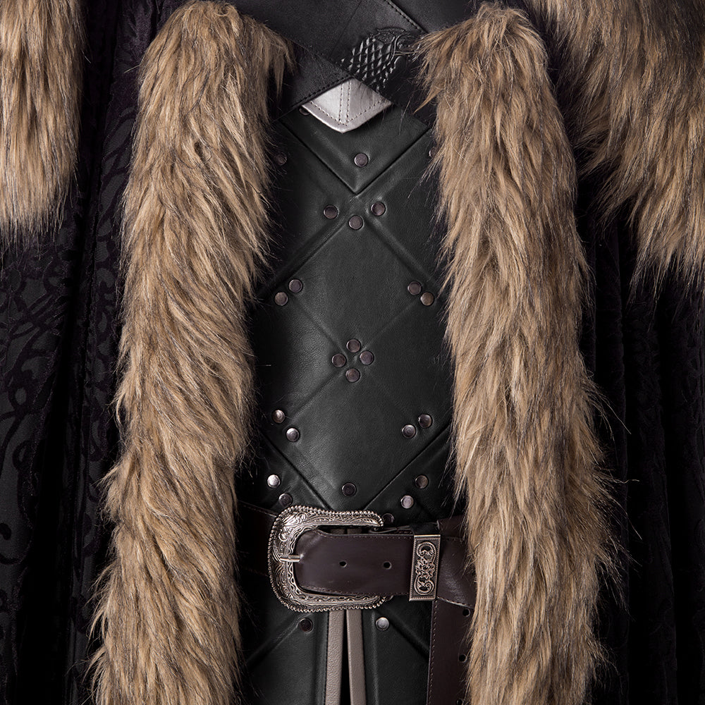 Game of Thrones Season 8 Jon Snow Cosplay Costume, A Song of Ice and Fire Same Style Medieval Outfit for Men - Halloweez