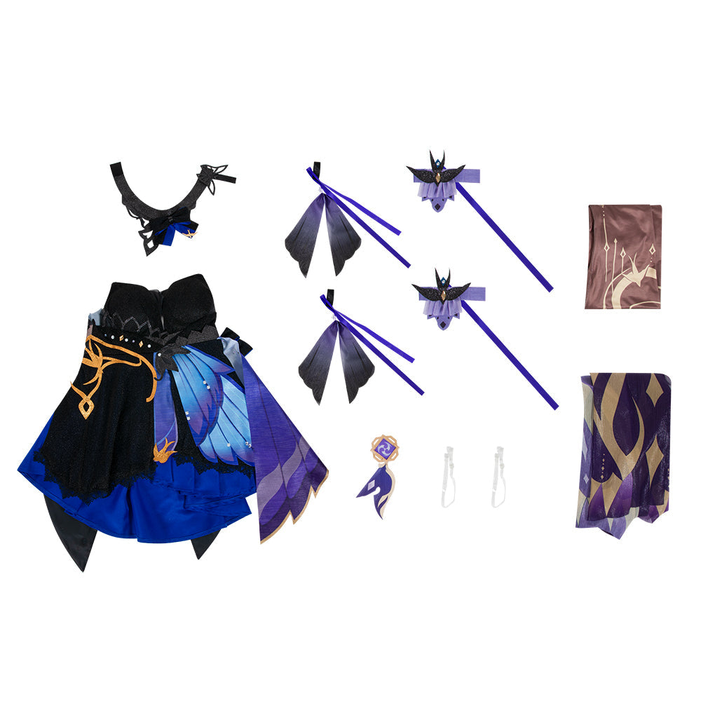 Halloweez Keqing Opulent Splendor Genshin Impact Cosplay Costume - High-Quality Game-Inspired Attire