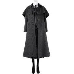 Nevermore Academy Uniform Wednesday Addams Cosplay Costume Jacket & Tie Outfit for Halloween
