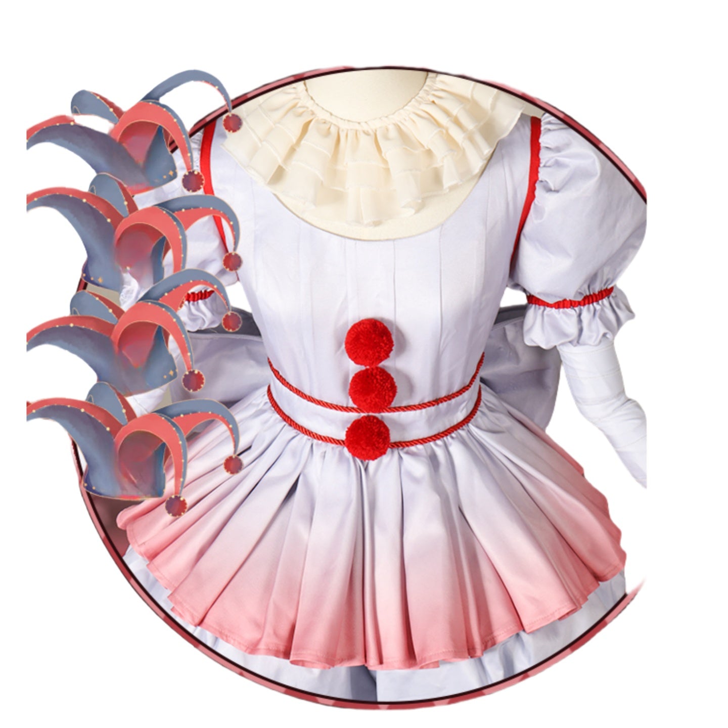 Pennywise Female Cosplay Costume from It (2017) Movie - High Quality Material - Halloweez