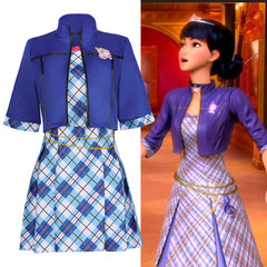 Princess Charm School Ella Cosplay Costume - Uniform Halloween Stage Outfit - Halloweez