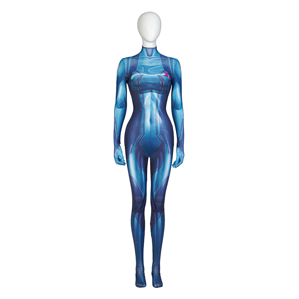 Disfraz de Samus Aran Metroid para cosplay: mono de superhéroe de licra para Halloween