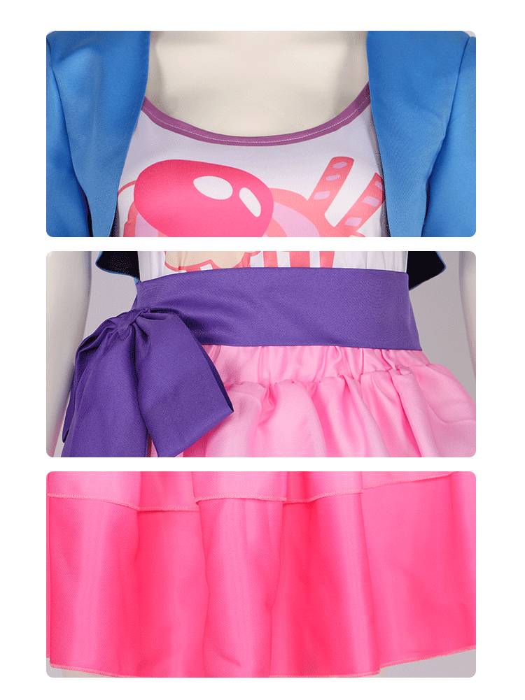 My Little Pony Pinkie Pie Humanized Cosplay Costume Princess Dress Set for Halloween Role Play - Halloweez