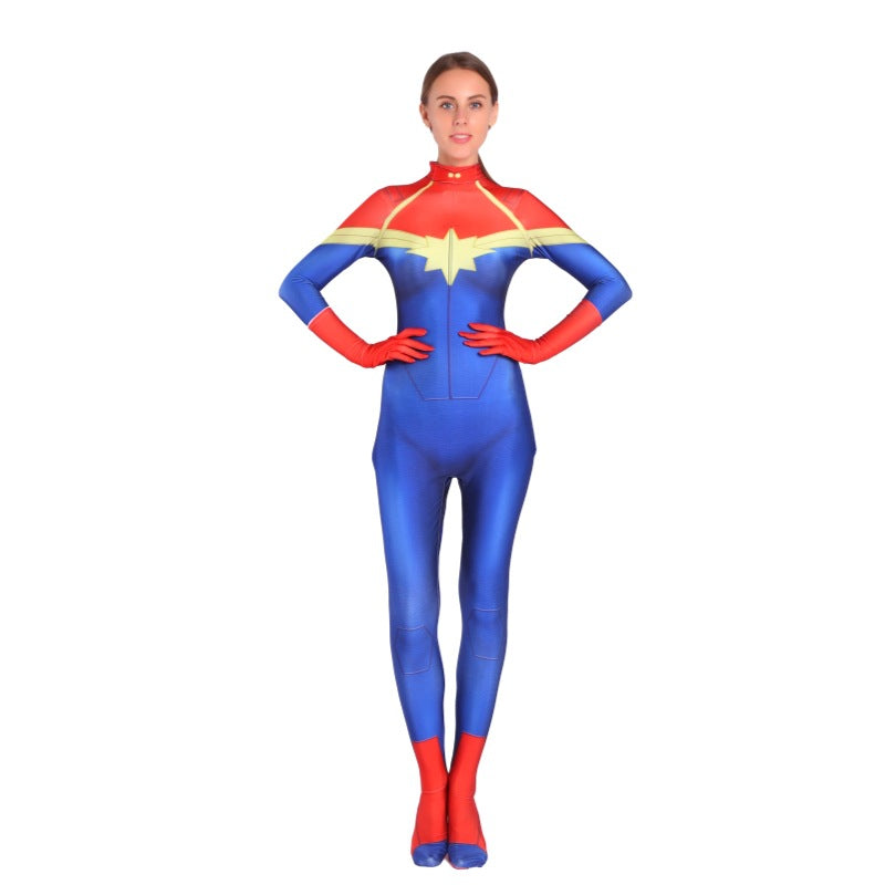 Halloween Captain Marvel Cosplay Costume for Kids and adult - Movie Role-Playing Bodysuit - Halloweez