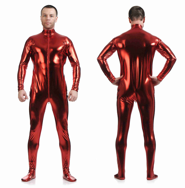 Anime Stage Performance Cosplay Men's Hoodless Glue-Coated Bodysuit Zentai - Halloweez
