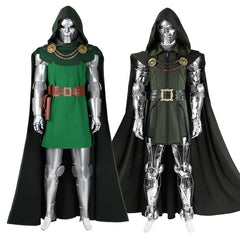 Doctor Doom Costume Classic Vintage Suit with Cape for Halloween Cosplay
