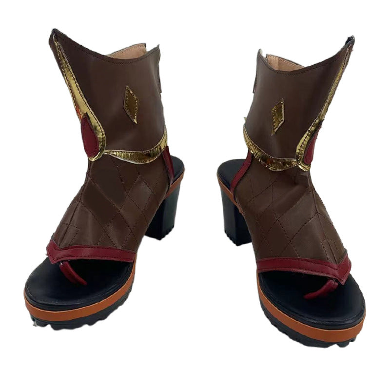 Genshin Impact Kuki Shinobu Cosplay Shoes for Anime Conventions and Performances - Halloweez