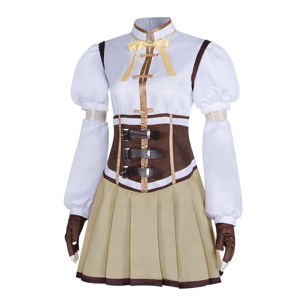 Magical Girl Madoka Cosplay Mami Tomoe Battle Costume Halloween Anime Role Play Set