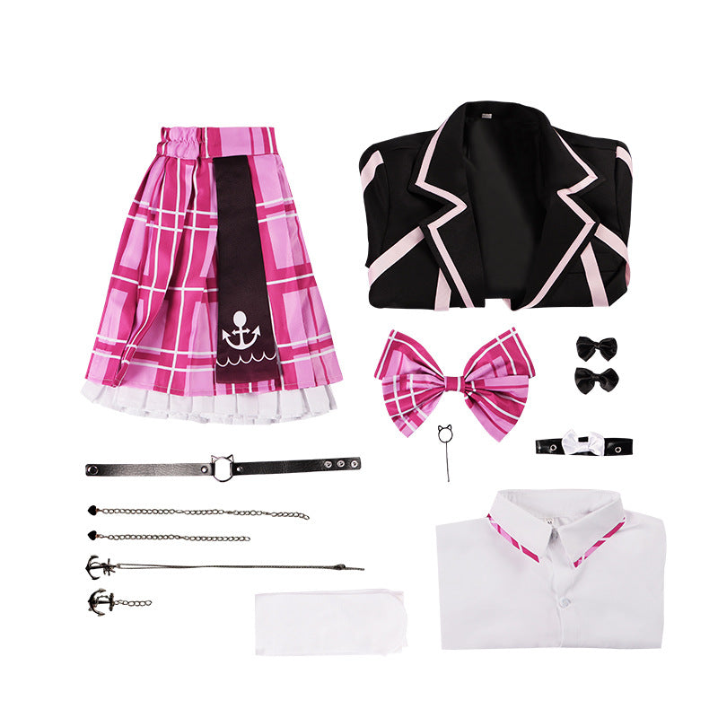 Virtual VTuber Minato Aqua Cosplay School Uniform Lolita J Uniform Student Outfit - Halloweez