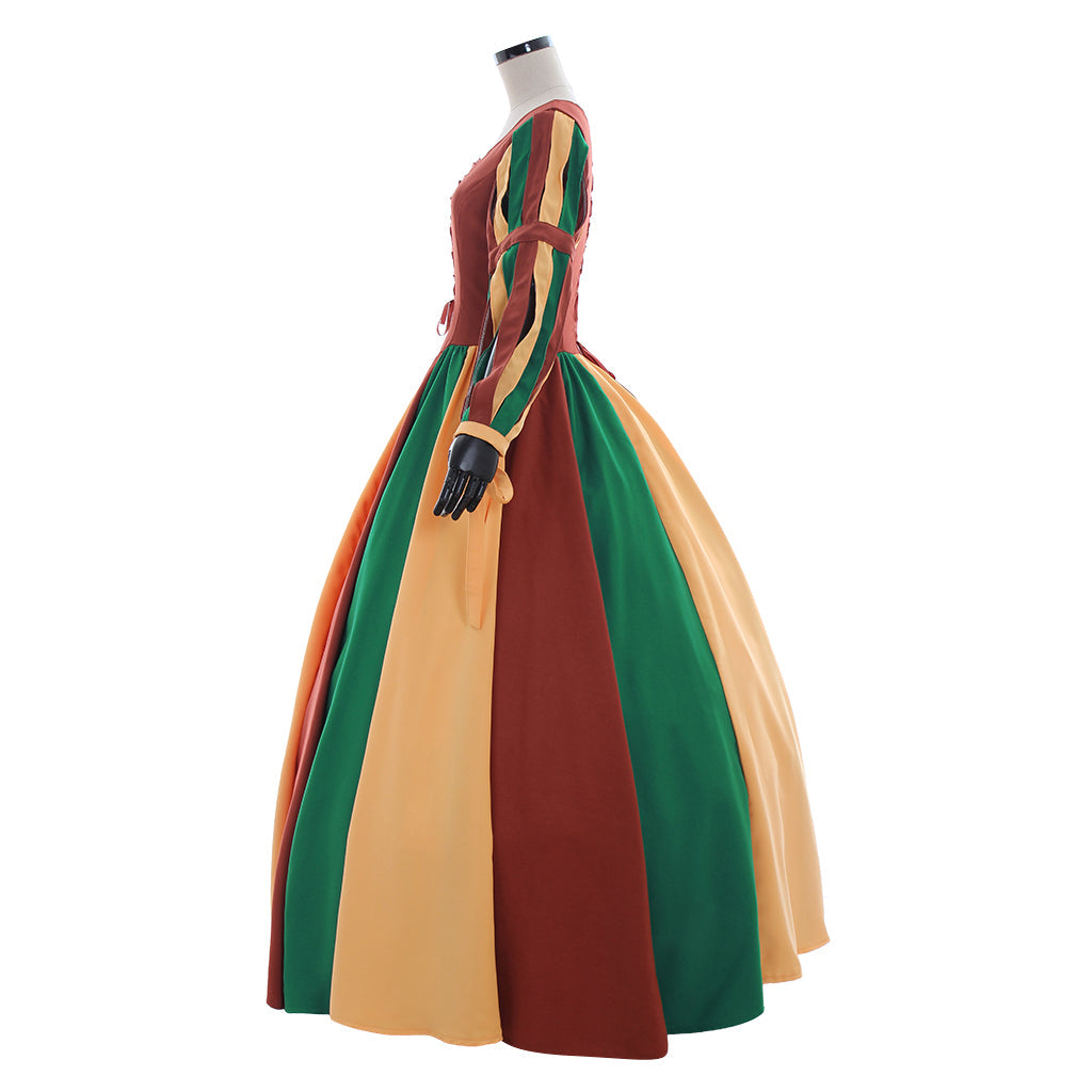 Stunning Halloweez Rainbow Dress – Victorian Inspired Cosplay Evening Wear