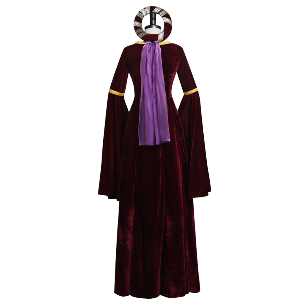 Elegante vestido renacentista rojo oscuro para Halloween para cosplay y eventos especiales