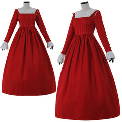 Vestido de noche de princesa victoriana renacentista rojo para mujer para carnaval y fiestas temáticas